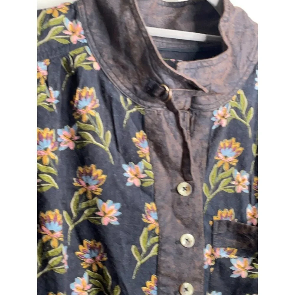 Free People Summer of Surf Pullover Button Henley Top Long Sleeve Size L NEW - Picture 6 of 10